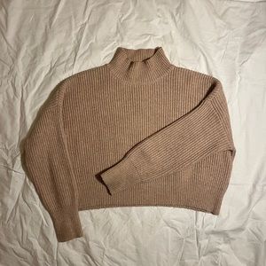 Knot Sisters cropped mock-neck sweater, blush